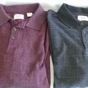 Bundle of 2 Hudson River long sleeve Polo Shirts